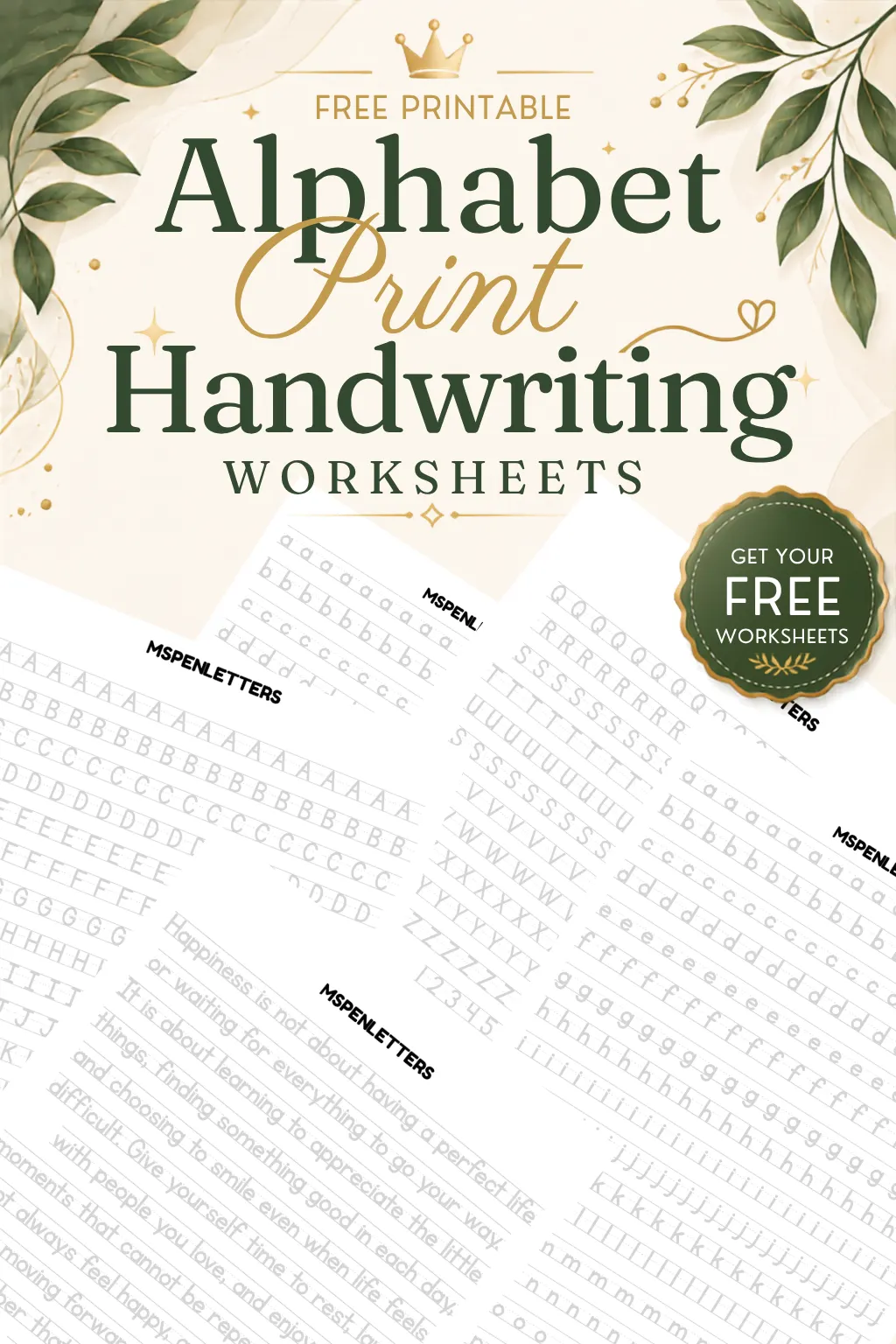 Free Printable A–Z Neat Handwriting Worksheet