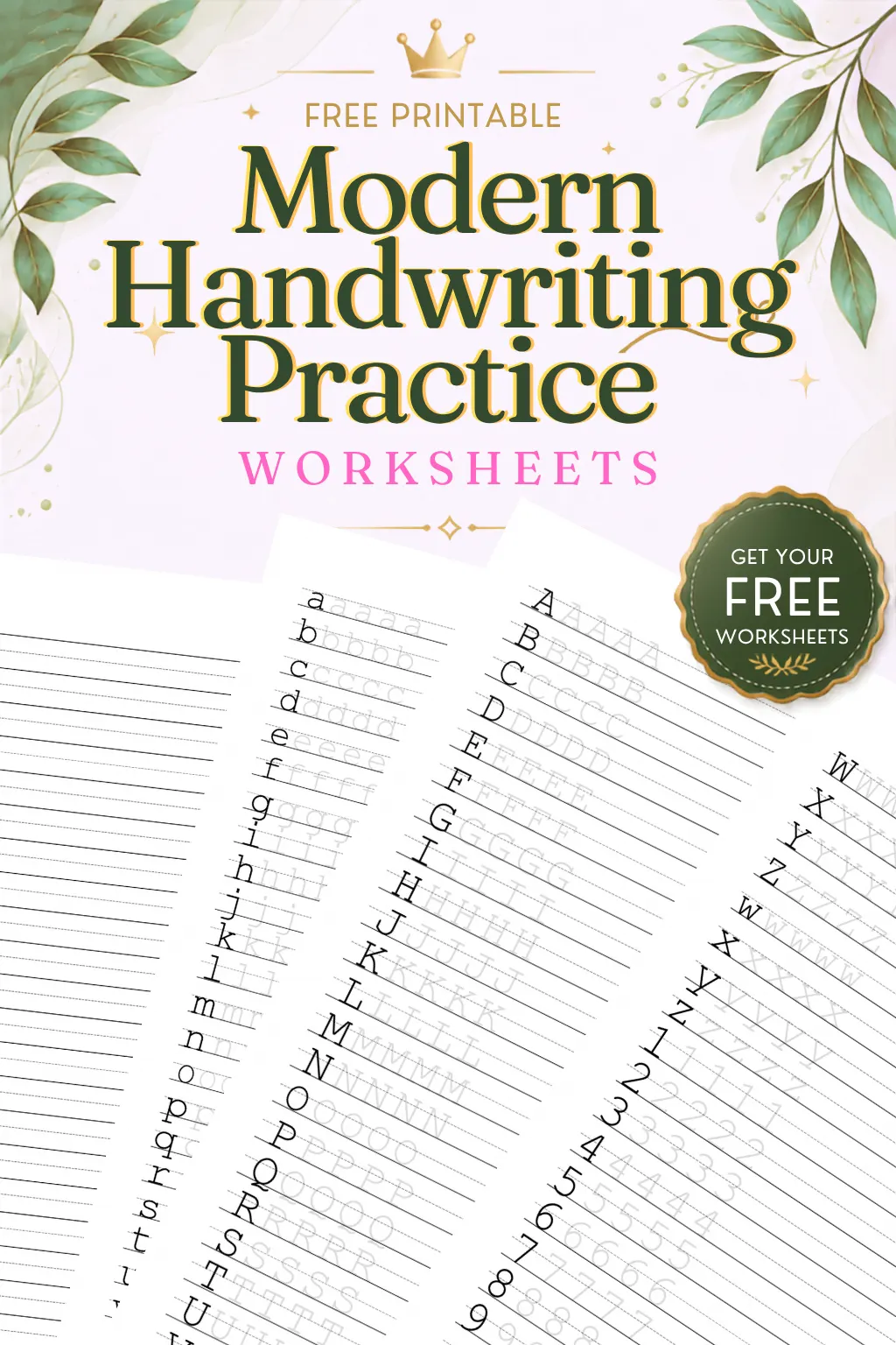 Modern Handwriting Practice Worksheet (PDF)